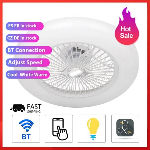 BT ceiling fan with lights remote control 180V-265V Ceiling lamp for bedroom living room fan lamps adjust wind speed Dimming