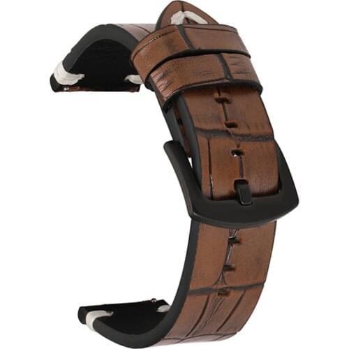 BEAFIRY 2021Fashion Genuine Leather Watch Band 20mm 22mm Bamboo Pattern Watchband Quick Release Strap Brown Blue for Men Women