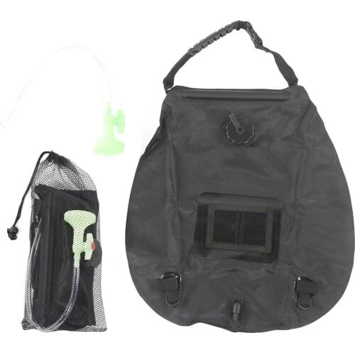 20L 40L Water Bags Camping Hiking Shower Bag Solar Heating Portable Folding Climbing Bath Bag Hose Switchable Shower Head