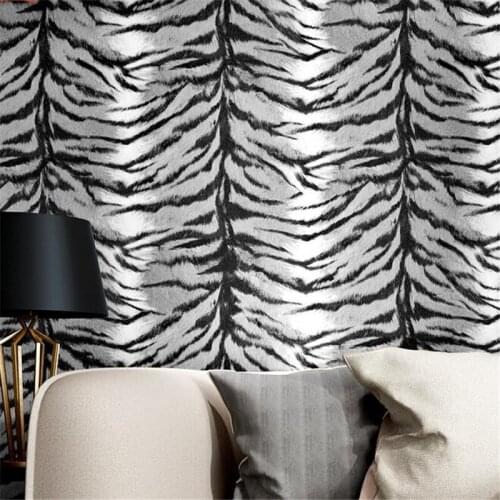 Wellyu Zebra wallpaper living room bedroom sofa modern minimalist retro nostalgic TV background wall leopard wallpaper