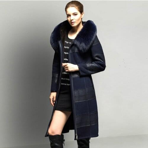 Jacket High Quality Fur Fashion Real Fox Fur Collar Hooded Womens Fur Coat Long Jackets for Women 2020 Casacos Feminino Zjt299