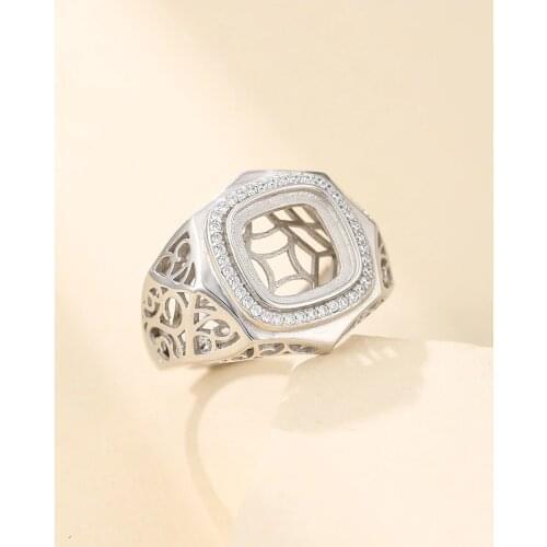 10*10mm 925 STERLING SILVER Semi Mount Bases Blanks base blank Pad ring Setting jewelry findings (without stone) A5414