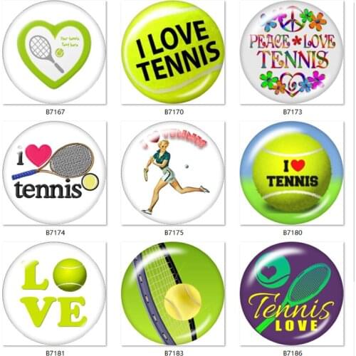10pcs mixed I LOVE TENNIS SPORT 12mm/18mm/20mm/25mm Round photo glass cabochon demo flat back Making findings B7147
