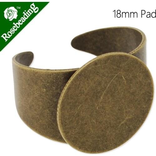 18mm antique bronze Plated Adjustable Ring Blanks Base With Pad,fit 18mm cabochon,Sold 20pcs/lot-C4660