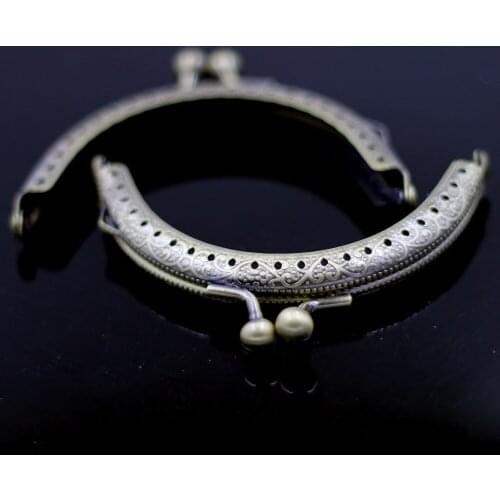 2PCS 8.5cm Bronze Tone Arch Metal Purse Frame Kiss Clasp Wallet Buckle Lock Round Ball Head DIY Handbag Handle Changement