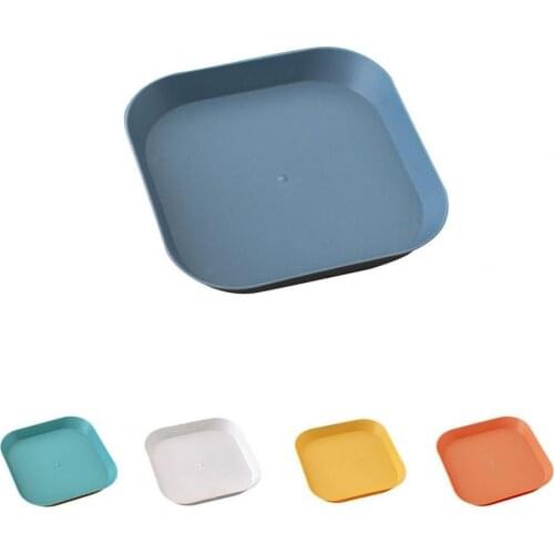 2Pcs Table Plates Flexible Multifunctional PP Colorful Smooth Square Dessert Dishes for Home