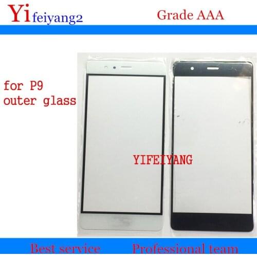 30pcs Touch Screen LCD Front Outer Glass Lens For Huawei p9 panel Front Outer Glass Lens fast shipping