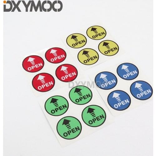 4PCS Car Styling Decal Caution Pay Attention To Open The Door Automobile Truck Body Window Tail Door Sticker Bumper 4x4cm