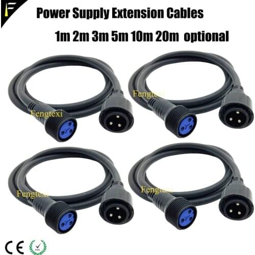 4 Pieces Fits Outdoor Stage PARs DMX Extension/Power Supply Extension/ Power Supply Connect Waterproof 1m/2m/5m/10m Optional