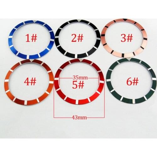 43 mm high quality black blue red aluminum bezel