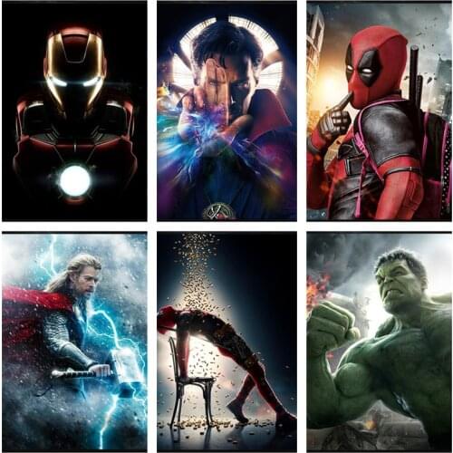DIY Diamond Painting Marvel Superhero Avengers Movie Spiderman Wall Art Diamond Embroidery Mosaic Picture Home Decoration Gift