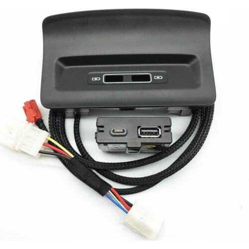 Car rear USB&Type C Adapter charger Armerst USB type-c switch panel cover wire harness cable For Skoda Kodiaq GT 2017- 56G863365