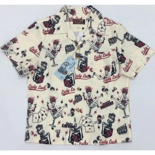 BOB DONG Summer Hawaii Shirt Aloha Men Casual Shirts Las Vegas Lucky Girl MenS Short Sleeve Beach Hawaiian Party Tops