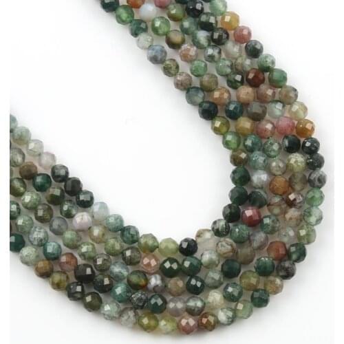 2 3 4mm Natural Onyx Stone Faceted Indian Agates Loose Beads For Jewelry Making Bracelet Necklace Accessories Supplies Wholesale