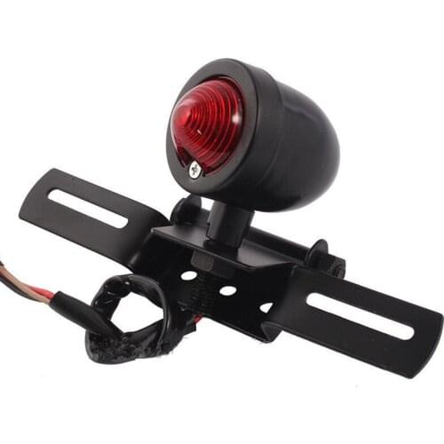 Black Bullet Motorcycle Brake Tail Light License Plate Bracket Holder Custom For Honda Yamaha Suzuki Kawasaki KtN Ducati Atv