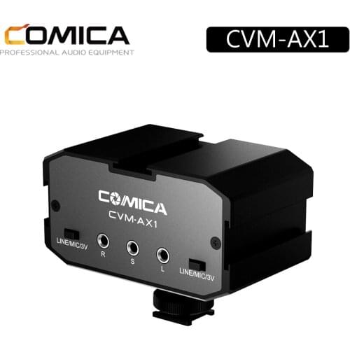 CoMica CVM-AX1 3.5mm Port Audio Mixer Adapter Universal Dual Channe Microphone For Cameras Condenser Microphone