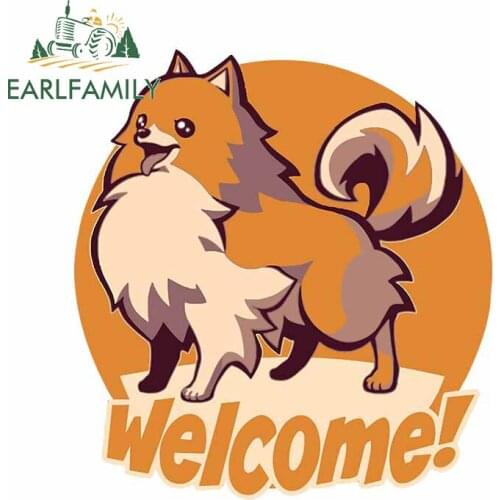EARLFAMILY 13cm x 12cm for Chihuahua Cartoon Car Stickers Cute Welcome Graphics Anime Decals Waterproof Door Decoration