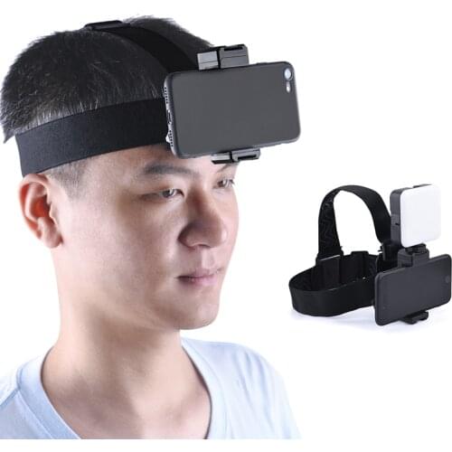 Head-Mounted Mobile Phone Holder First-Person View Video Outdoor Live Shooting Bracket with Phone Clip(7~10cm)