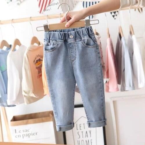 Spring/Autumn Boys' Pants Jeans 2021 New Childrens Pants Slim Pants Kids Baby Pants Stretch Pants Trousers for Boy
