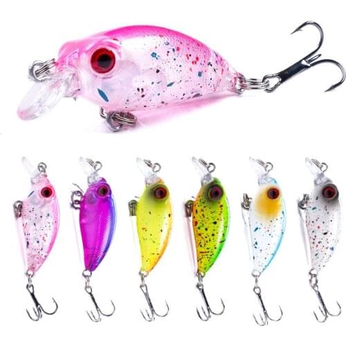 HENGJIA 1pcs Small Shallow Diving Crankbait Kit Fishing Wobblers Artificial Hard Bait for Bass Pike Carp