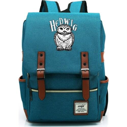 New Cartoon Owl Printed Boys Girls Kids Student School Book Bags Teenagers Canvas Women Bagpack Men Laptop Travel Backpack