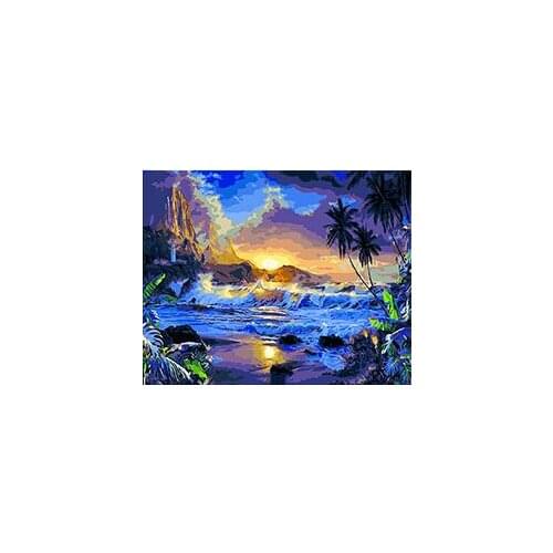 Cioioil-T433 Storm at sunset Painting By Number landscape Hand Painted Oil Painting Unique For Home Decor 60x75cm