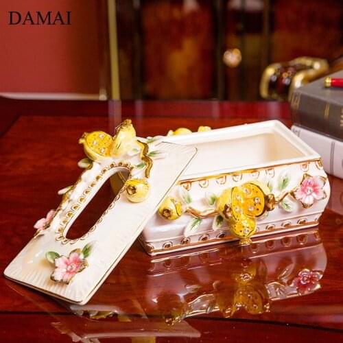 Nordic Ceramic Tissue Boxes Classical Relief Craft Napkin Holder Living Room Decoration Paper Storage Box Home Decor Modern