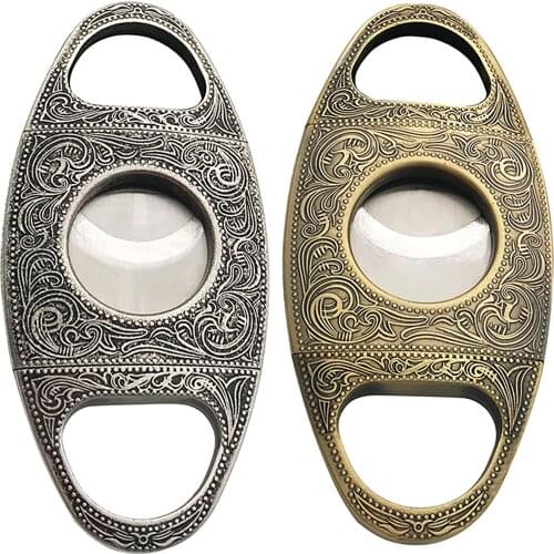 Classic Cigars Cutter Guillotine With Gift Box Double Blades Craving Pocket Bronze Cigars Cutter Knife Scissor Cutting Tool