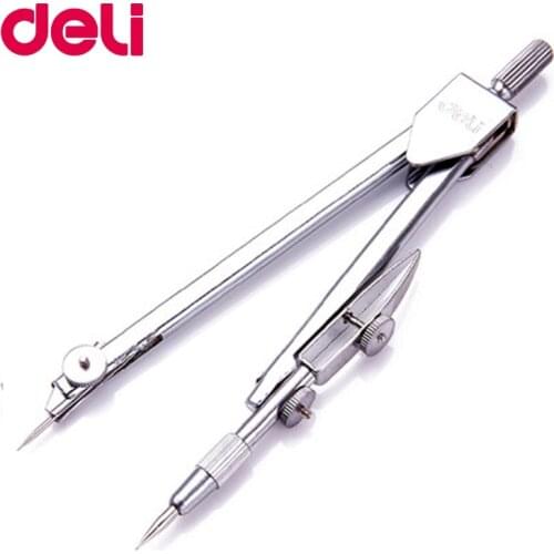 Deli Stainless Steel Multifunctional Drafting Drawing Compass/Lead Core Math Geometry Circles Tool Durable Supplies 8600/8601