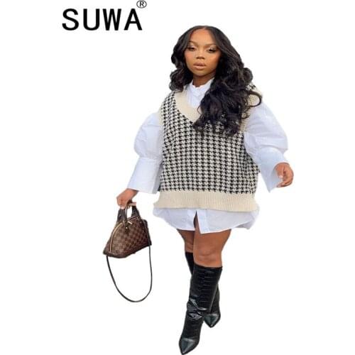 Fashion Womens Clothing Wholesale Trendy Pattern Printed Two Sets Of Fashionable All-Match Dresses French Style Chic Lady