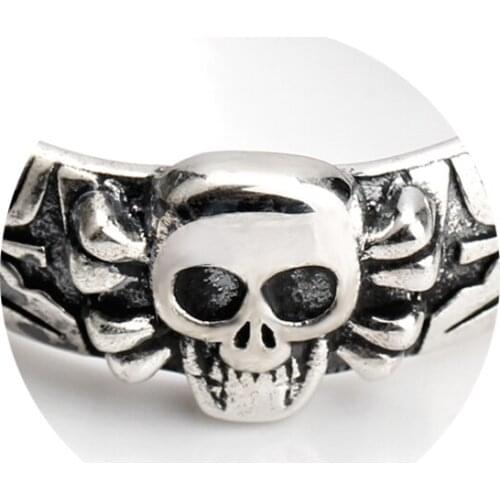 925 Sterling Silver Mens Punk Ring Cross Jesus with Black Enamel Rock Ring For Men Women Rock Jewelry Skull Finger Ring For Men
