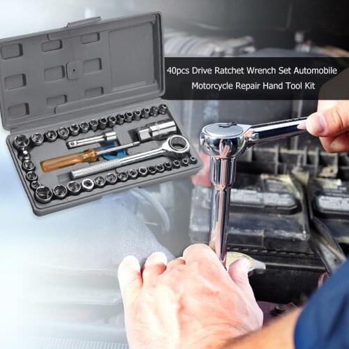 40Pcs Multi-function Ratchet Wrench Set Steel Sleeve Combination Tool Hex Socket Handle Car Hand Repair Accessories