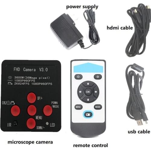 2019 New microscope camera 36MP HDMI Digital USB video Microscopio for jewlery /watch /smartphone pcb repair