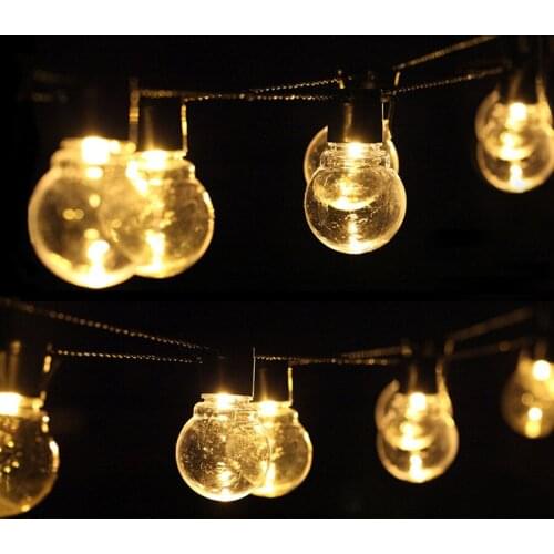 Novelty 5CM Big Globe Ball LED Fairy String Light 5M 20PCS Festoon Garland String For Wedding Villa Hotel Party Christmas Patio