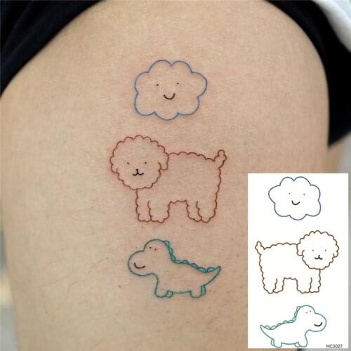 Nu-TATY Waterproof Temporary Tattoo Sticker 25 set Ins style Cute girl series cartoon cute cloud, puppy, dinosaur