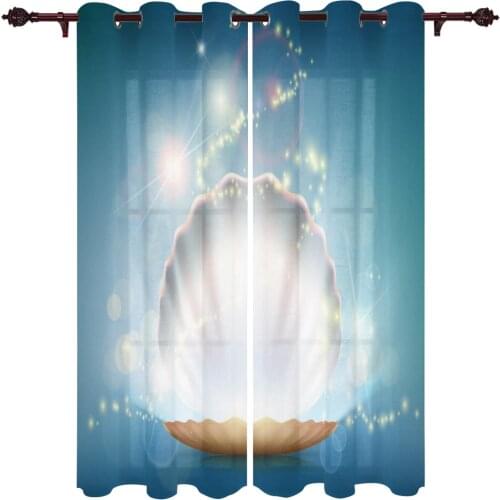 Shell Starlight Dream Kitchen Curtain Kids Bedroom Living Room Balcony French Windows Curtain Fabric Pergola Bathroom