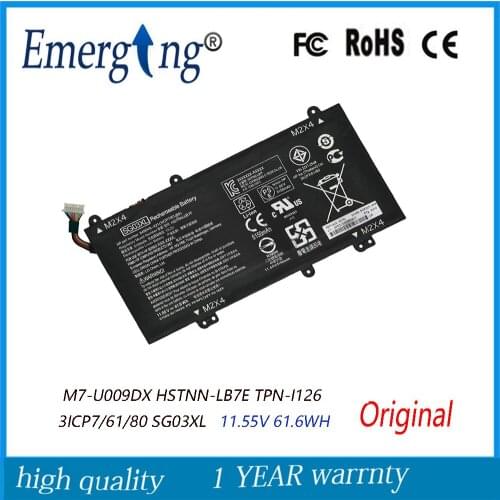 11.55V 61.6WH SG03XL Original Laptop Battery for HP M7-U009DX HSTNN-LB7E TPN-I126 3ICP7/61/80