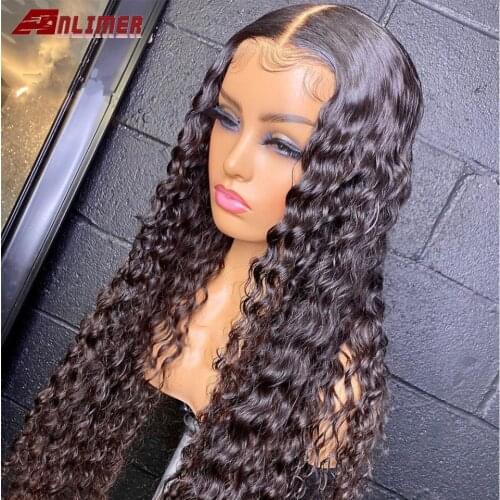 Wet Water Wave Lace Front Wig Middle Part Lace Front Wigs Pre Plucked Human Hair Wigs for Women 150% Density Remy Hair Wigs