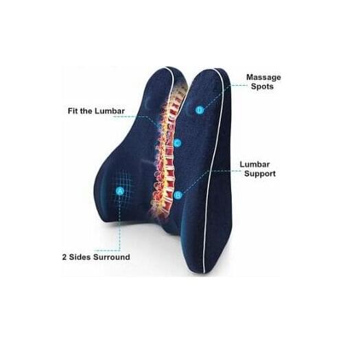 Memory Foam Waist Lumbar Side Support Pillow Spine Coccyx Protect Orthopedic Car Seat Back Cushion Home Office Relieve Pain