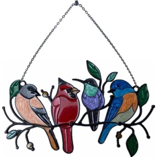 Birds Baby Children Bedroom Decorations Cartoon Hanging Wind Chimes Pendant Home Garden Colorful Simulation Animal Metal Crafts