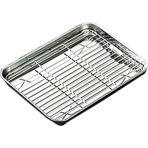 Baking Sheet Tray with Removable Rack Set Stainless Steel Cooling Pan for Oven