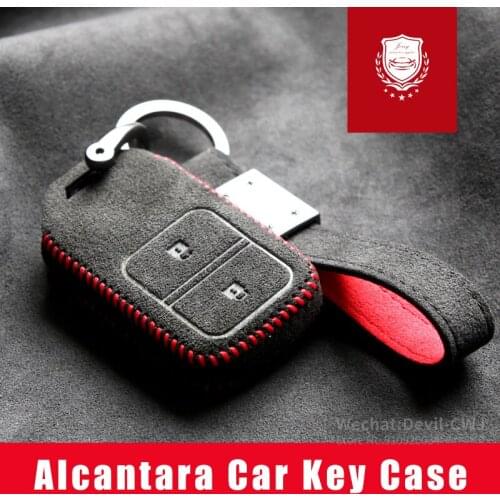 Real Alcantara Key Case For Honda CRV Civic Accord Vezel XRV Fit Crider City Avancier Odyssey Elysion Spirior Key Case Shell