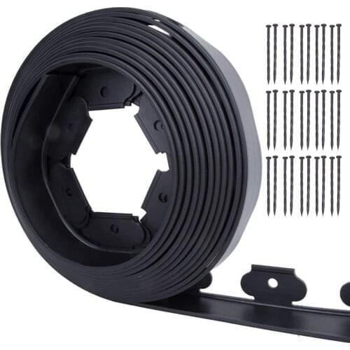 Garden Flexible Lawn Grass Plastic Edging Border Garden Landscape Edging Kit No Dig 32ft Edging With 30 Spikes Plastic Garden