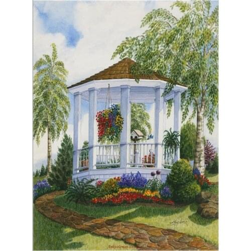 Counted Cross Stitch Kits Needlework Embroidery Crafts 14 ct Aida DMC Color DIY Arts Handmade Home Decor - Garden Gazebo 2