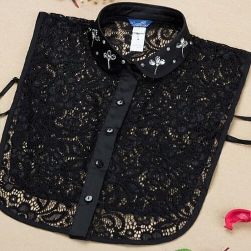 Fashion Removable decorative crystal collar Shirt Decorative women gift New Lace collar color crstal Beaded ladies