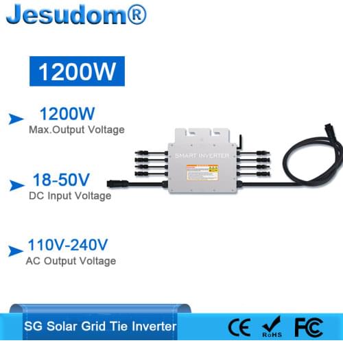 SG-1200W PV Smart Micro inverter MPPT Grid Tie Inverter Input 18-50VDC to 100V-240VAC with 2.4G monitoring Collector