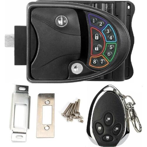 Car Keyless Entry System Door Lock Latch Handle Knob Deadbolt with Keypad & Fob remoter control for RV Camper Trailer caravan