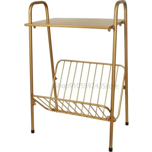 Nordic Light Luxury Sofa Side Several Frame Corner Table Wrought Iron Creative Mini Net Red Bedroom Living Room Balcony Table Sm