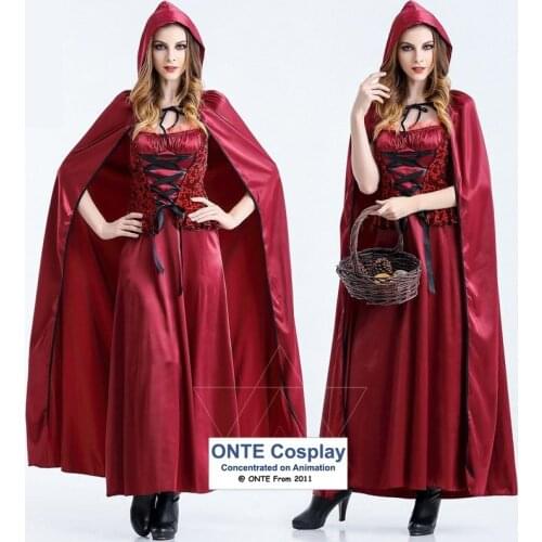 Fairy Tale Red Riding Hood Cosplay Costumes Witch Clothes Fancy Vampire Dress for Halloween Party