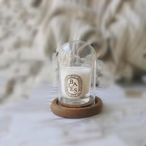 6*12cm Antique Base Cylinder Shape Glass Dome Home Decoration Transparent Cover Wedding Live Props Creative Candle Holder